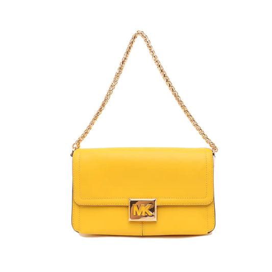 MICHAEL KORS Yellow Leather Shoulder Bag Tote Golden hardware shoulder straps-(SKU)-14044743