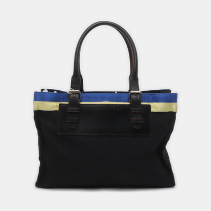 LOEWE Tote bag Black Fabric Single Shoulder Bag Handbag Silver Hardware shoulder straps-(SKU)-935826697
