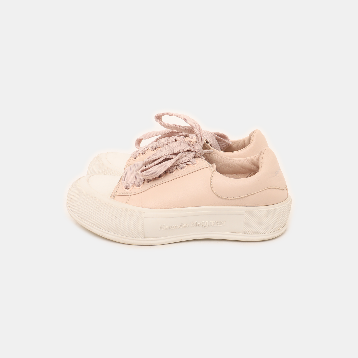 Alexander McQUEEN 37code Spring Autumn Pink Leather Women's Sports Casual Shoes-(SKU)-939721701