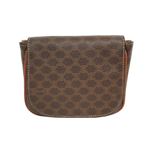 CELINE Black coated canvas Arc de Triomphe handbag腰包/胸包 Golden hardware-(SKU)-942847471