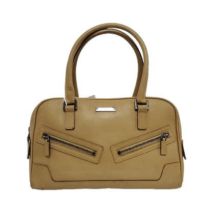 GUCCI Khaki Leather Tote Silver Hardware-(SKU)-945954036