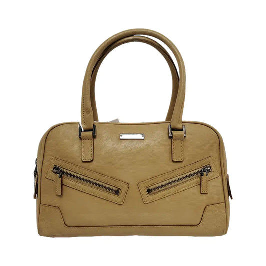 GUCCI Khaki Leather Tote Silver Hardware-(SKU)-945954036