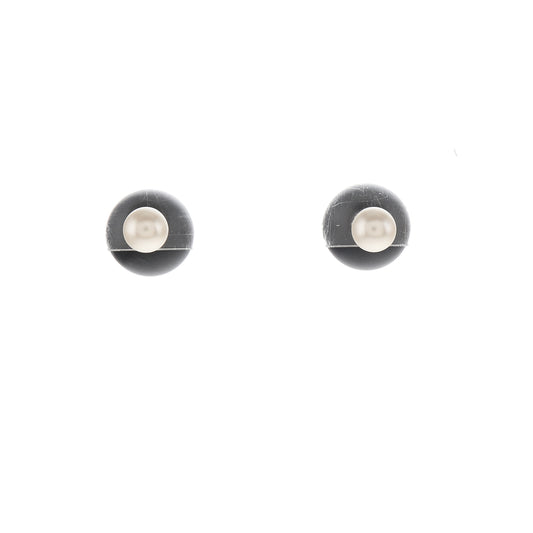 DIOR Dior Tribales White Resin Synthetic Material Stud Earrings-(SKU)-13910332