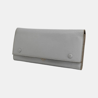CELINE Light Blue Calfskin Wallet Golden hardware-(SKU)-940440188