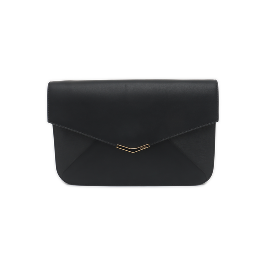 FENDI 2 Jours Black Cowhide Clutch Golden hardware-(SKU)-938664710