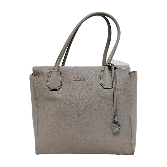 MICHAEL KORS Mercer Gray cowhide single shoulder bag crossbody handbag Silver Hardware Removable shoulder strap-(SKU)-940249549