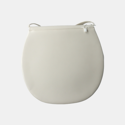 YSL White Cowhide Badge Backpack Shoulder Bag Crossbody Bag Golden hardware-(SKU)-12304676