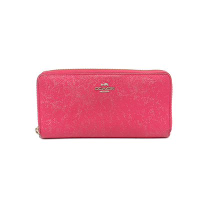 COACH Pink leather wallet Silver Hardware-(SKU)-11550117