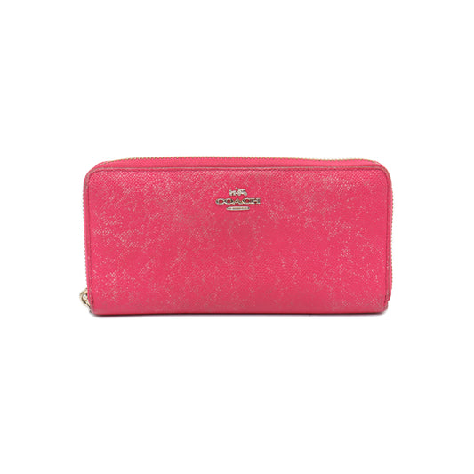 COACH Pink leather wallet Silver Hardware-(SKU)-11550117
