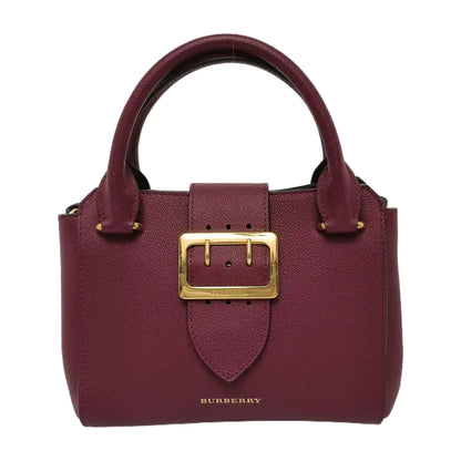 BURBERRY Buckle Burgundy Leather Single Shoulder Bag Golden hardware Removable shoulder strap-(SKU)-940108439