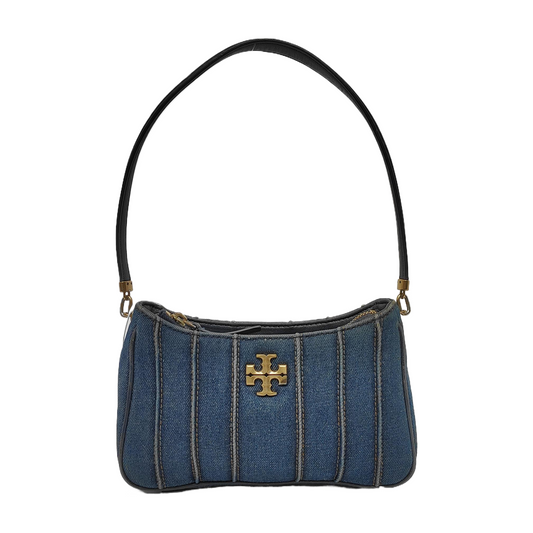 TORY BURCH Blue Fabric Quilted Single Shoulder Bag, Handbag Golden hardware-(SKU)-940595833