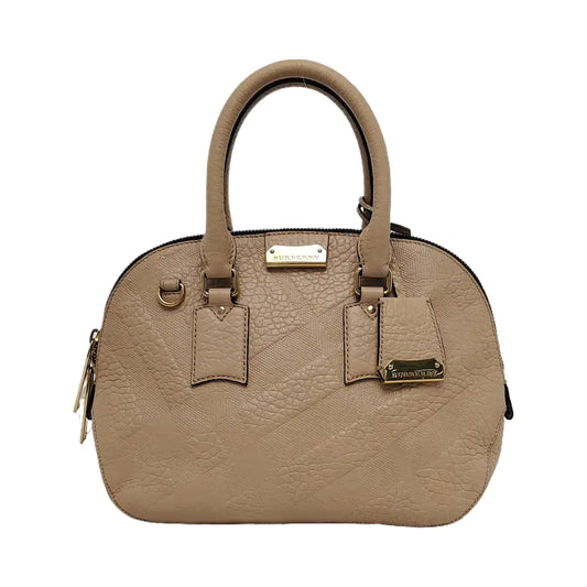 BURBERRY Sartorial Orchard Small size Nude Pink Cowhide Tote Bag Single Shoulder Bag Crossbody Golden hardware-(SKU)-943770411