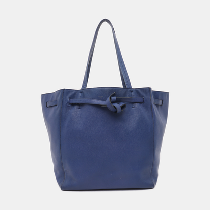 CELINE CABAS PHANTOM Small size Blue cowhide single shoulder bag Golden hardware-(SKU)-939043685