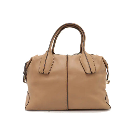TOD'S D-Styling Large size Brown Cowhide Single Shoulder Bag Tote Golden hardware Removable shoulder strap-(SKU)-938135520