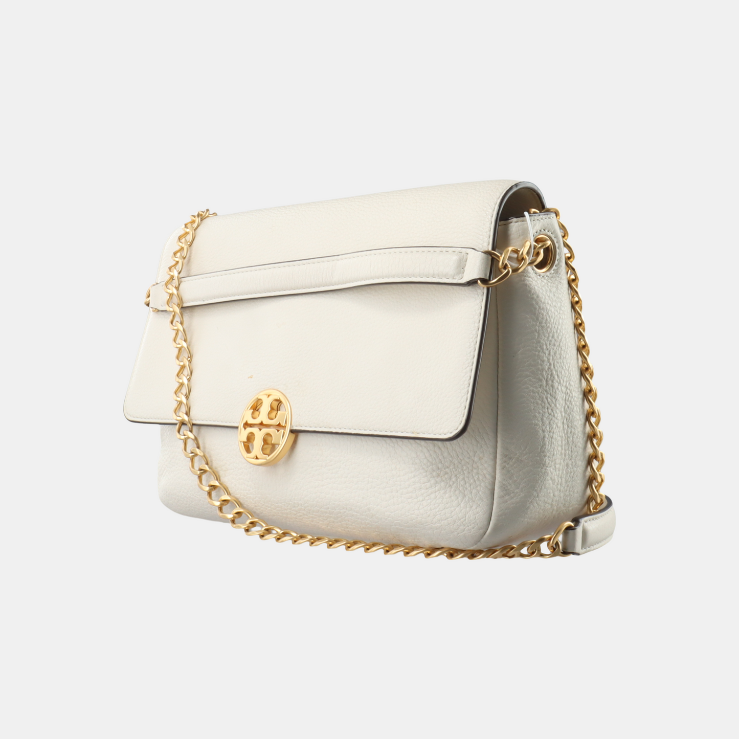 TORY BURCH Chelsea White Leather Crossbody Shoulder Bag Handbag Golden hardware-(SKU)-937687328