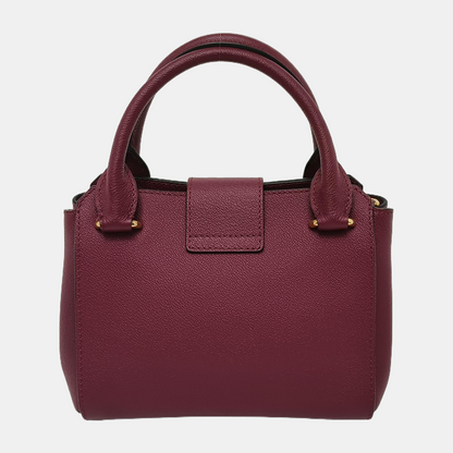 BURBERRY Buckle Burgundy Leather Single Shoulder Bag Golden hardware Removable shoulder strap-(SKU)-940108439