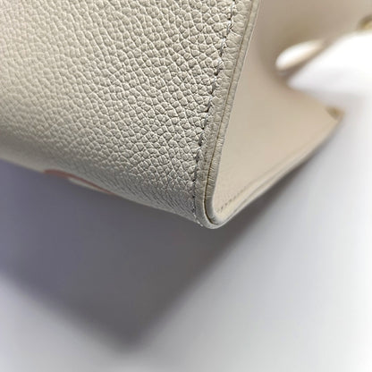 LOUIS VUITTON ONTHEGO Medium Beige Calfskin Monogram Embossed Jungle Bag Shoulder Bag Tote Bag Golden Hardware-(SKU)-969458373