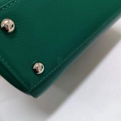 CHANEL NEO EXECUTIVE Green Calfskin Shoulder Bag Tote Backpack with Detachable Strap Silver Hardware 23 Compartments-(SKU)-958649372