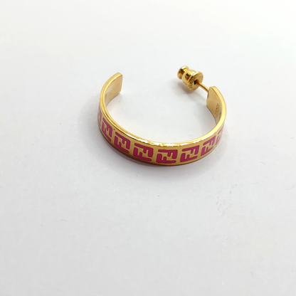 FENDI FF 金色合金其他LOGO耳环-(SKU)-938869056