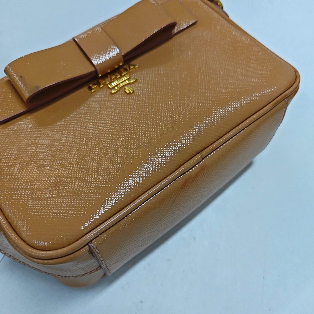 PRADA Camera Bag Yellow leather textured crossbody shoulder tote Golden hardware Removable shoulder strap-(SKU)-949502121