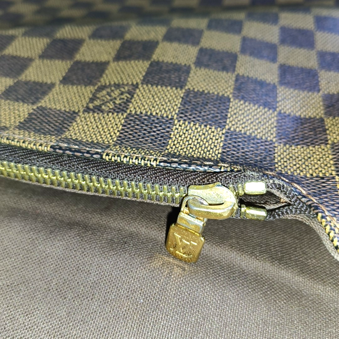 LOUIS VUITTON BROOKLYN Medium size Brown Coated Canvas Checkerboard Crossbody Shoulder Bag Golden hardware-(SKU)-960589506