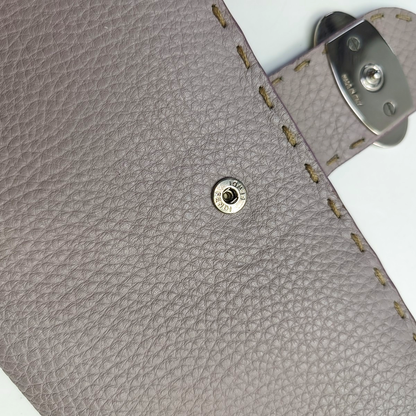 FENDI Light Purple Cowhide Wallet Silver Hardware-(SKU)-946207495