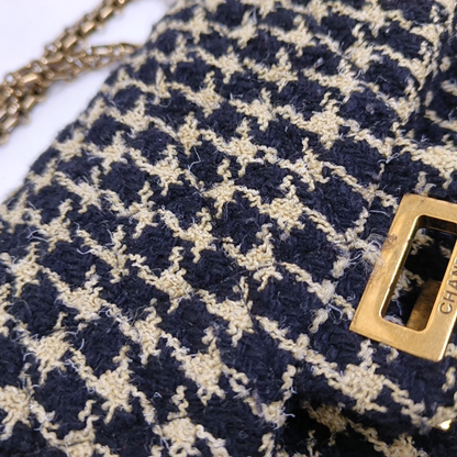CHANEL 2.55 multicolor wool single shoulder bag/crossbody bag with gold-colored hardware, 21 pockets-(SKU)-960334063