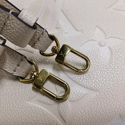 LOUIS VUITTON IVY Beige Calfskin Monogram Printed Crossbody Bag with Gold Hardware and 2 Detachable Straps, Complete Accessories-(SKU)-966165877