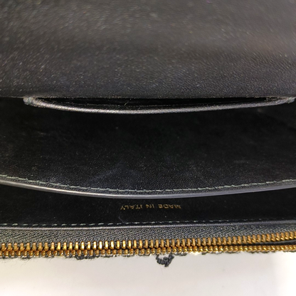 DIOR 30 Montaigne Black Fabric Montaigne Bag Shoulder Bag Crossbody Bag Handbag Golden Hardware Removable Strap-(SKU)-958282037