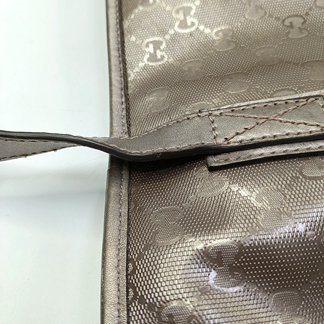 GUCCI GG Imprime Gray coated canvas monogram handbag, shoulder bag Silver Hardware-(SKU)-959892068
