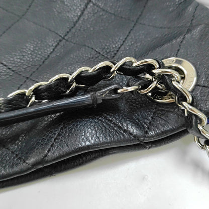 CHANEL CC POCKET Black Calfskin Quilted Handbag Silver Hardware 19 Clasp-(SKU)-968860530