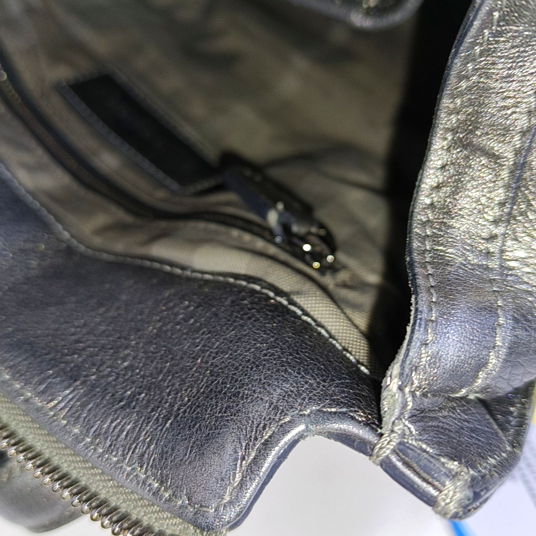 BURBERRY Silver Cowhide Single Shoulder Bag Crossbody Tote Bag Black hardware Removable shoulder strap-(SKU)-938135515