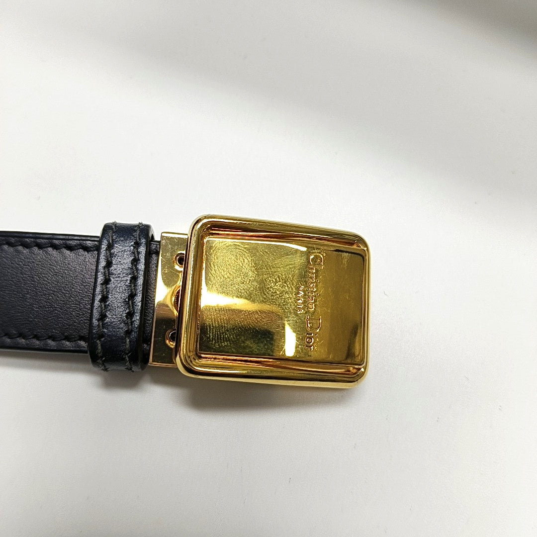 DIOR 30 Montaigne Blue Canvas Monogram Embossed Montaigne Bag Shoulder Bag with Detachable Strap-(SKU)-970899095