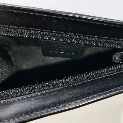 LOEWE Black Leather Studs Wallet Silver Hardware-(SKU)-943658143