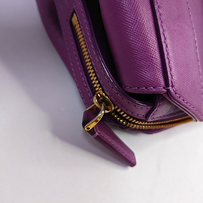 MCM NUOVO Purple Leather Crossbody Handbag Single Shoulder Bag Golden hardware Removable shoulder strap-(SKU)-951703920