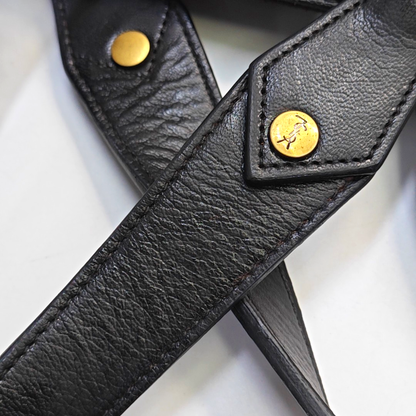 YSL MUSE Black Leather Studs Braided Handbag Shoulder Bag Golden hardware Removable shoulder strap-(SKU)-947588322