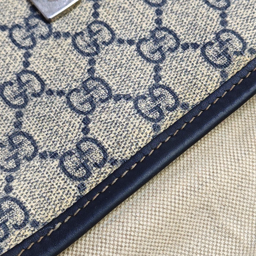 GUCCI Khaki Coated Canvas Old Flower Single Shoulder Bag Crossbody Bag Golden hardware-(SKU)-956510799