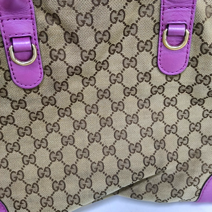 GUCCI Full Moon Brown Canvas Monogram Handbag Single Shoulder Bag Golden hardware-(SKU)-958683691