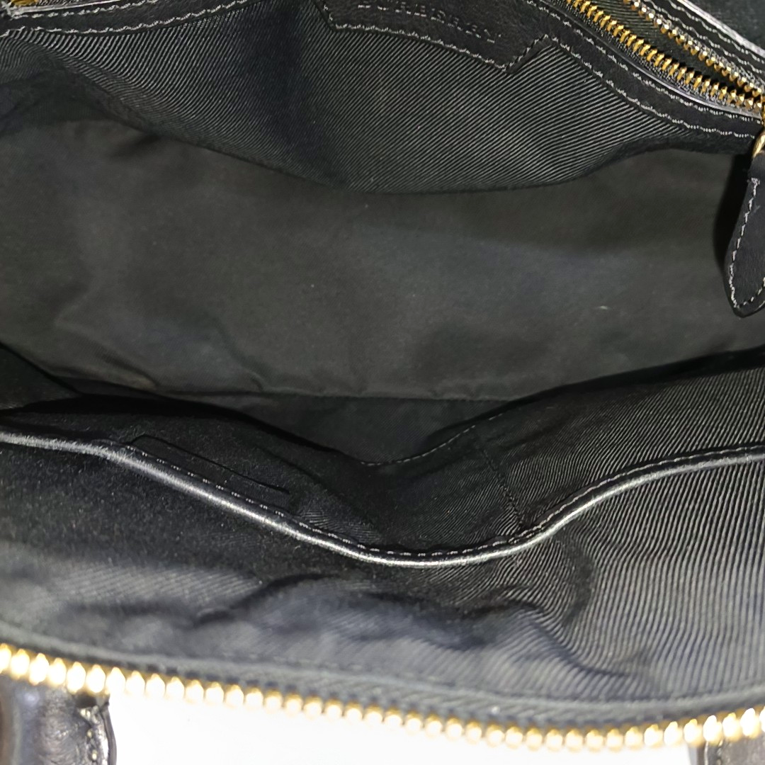 BURBERRY Tote bag Black Cowhide Embossed Single Shoulder Handbag Tote Bag Crossbody Bag Golden hardware Removable shoulder strap-(SKU)-14450075