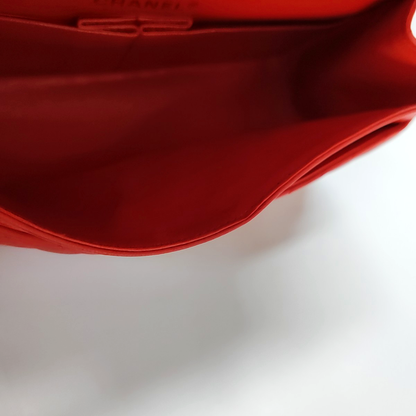 CHANEL 2.55 Small Size Red Leather Quilted V-Shape Shoulder Bag Crossbody Bag Gold Hardware 27 Clasp-(SKU)-956623582