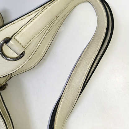 GUCCI Tote bag Beige leather old flower embossed single shoulder bag, crossbody bag Silver Hardware-(SKU)-942708264