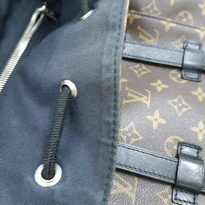 LOUIS VUITTON CHRISTOPHER Small Brown Coated Canvas Monogram Backpack with Silver Hardware-(SKU)-969646194