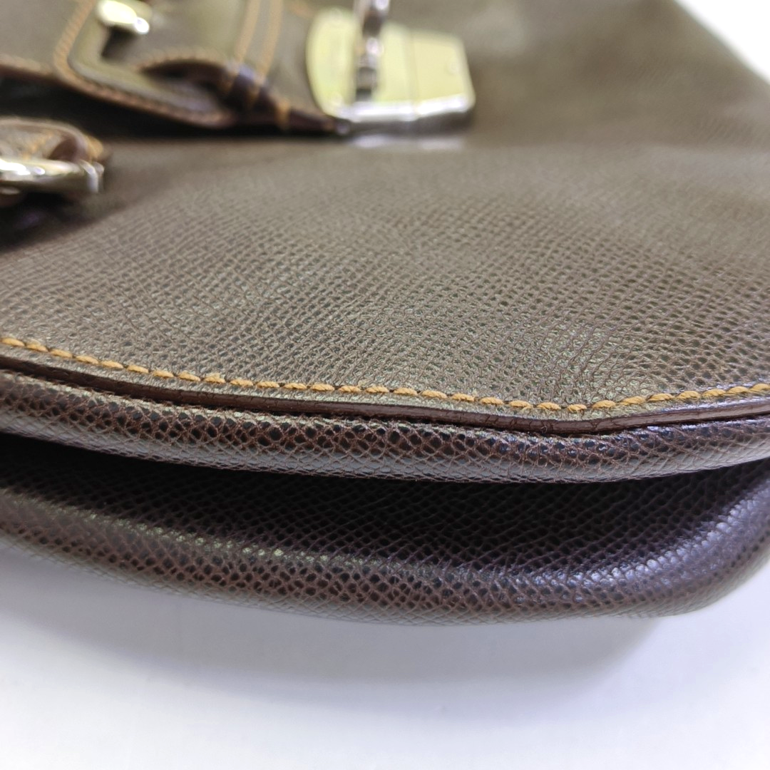 FERRAGAMO Deep brown cowhide single shoulder bag Silver Hardware-(SKU)-944080501