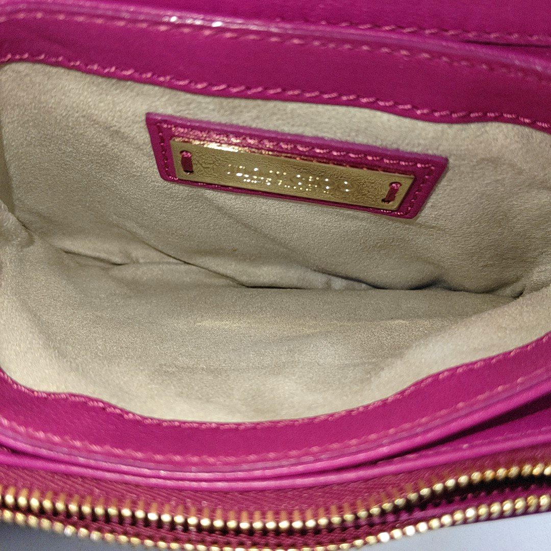 JIMMY CHOO Fuchsia Leather Snake Pattern Crossbody Bag, Shoulder Bag Golden hardware-(SKU)-939200557