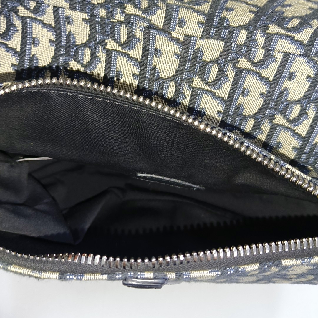 DIOR Saddle Medium Size Blue Canvas Monogrammed Saddle Bag Shoulder Bag Crossbody Bag Silver Hardware-(SKU)-954922052