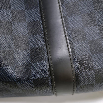 LOUIS VUITTON KEEPALL 45 Blue Coated Canvas Monogram Chessboard Boston Bag with Removable Strap-(SKU)-968524885