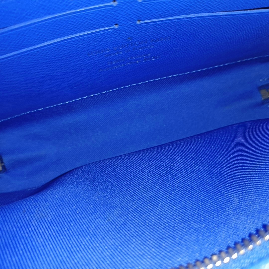 LOUIS VUITTON WALLET TRUNK Blue Coated Canvas Monogram Printed Sling Bag Handbag Single Shoulder Bag Silver Hardware Removable Strap-(SKU)-956381816