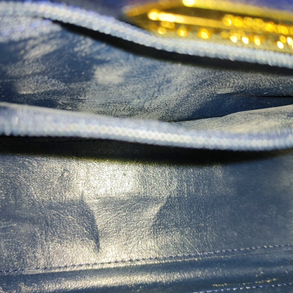 GIVENCHY Box Bag Dark Blue Leather Handbag Golden hardware-(SKU)-12936478