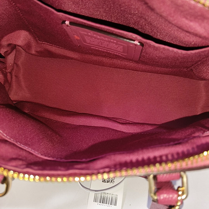 COACH SIERRA Medium size Rose Red Leather Single Shoulder Bag Crossbody Tote Golden hardware Removable shoulder strap-(SKU)-942911371