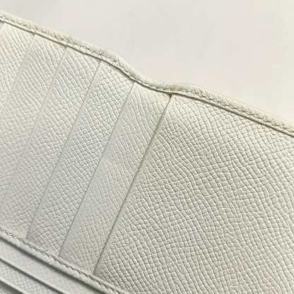 BVLGARI BVLGARI White Cowhide Wallet Silver Hardware-(SKU)-949211170